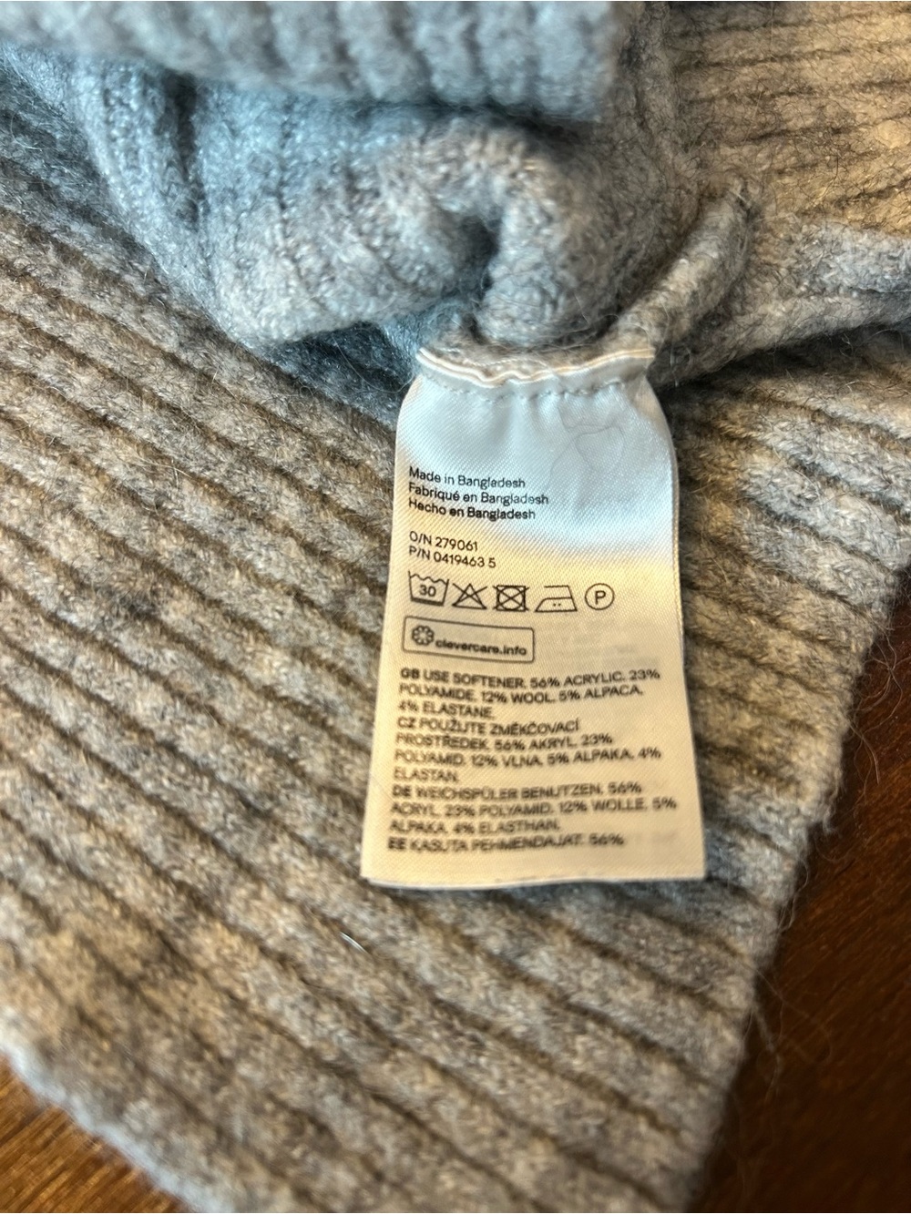 H&M Divided Alpaca Wool Blend Gray Marled Sweater Women’s M - Picture 9 of 9